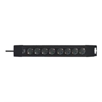 Deltaco Power Strip - 8 eluttag typ F, 3.0 m kabellängd, svart